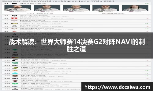 战术解读：世界大师赛14决赛G2对阵NAVI的制胜之道